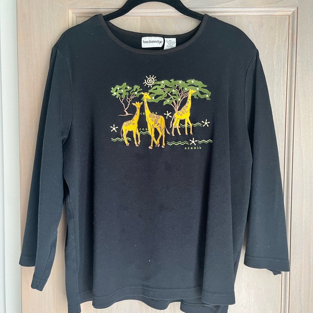 Black Giraffe Print Shirt